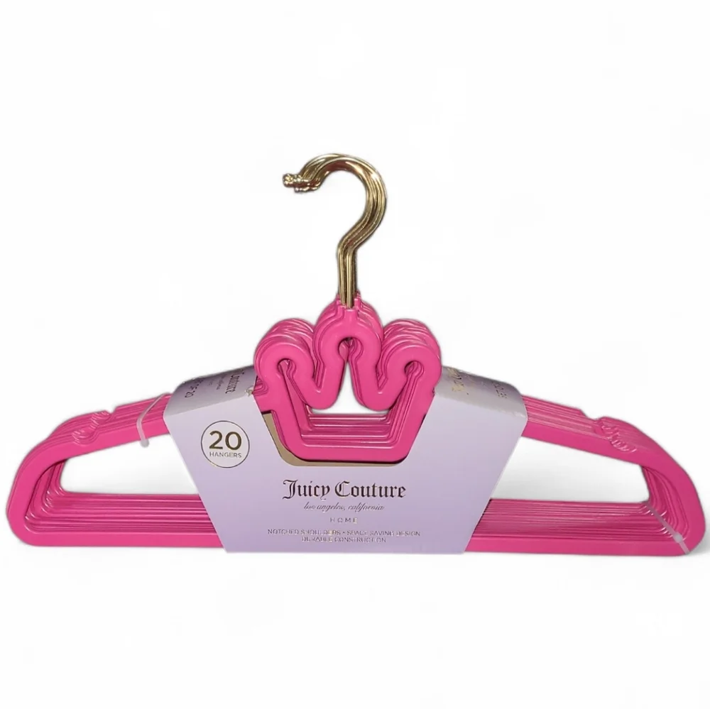 Juicy Couture Pink Hangers Set of 20 With Crown Design